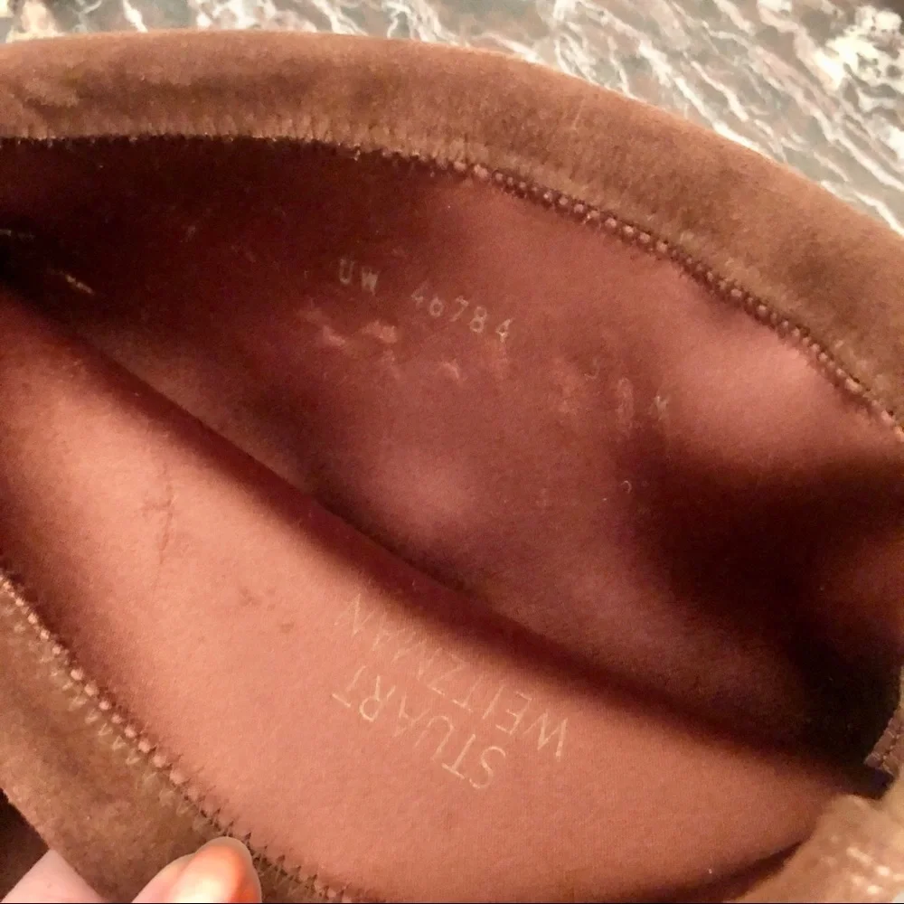 New STUART WEITZMAN Lowland Over the Knee Suede Boots in Brown